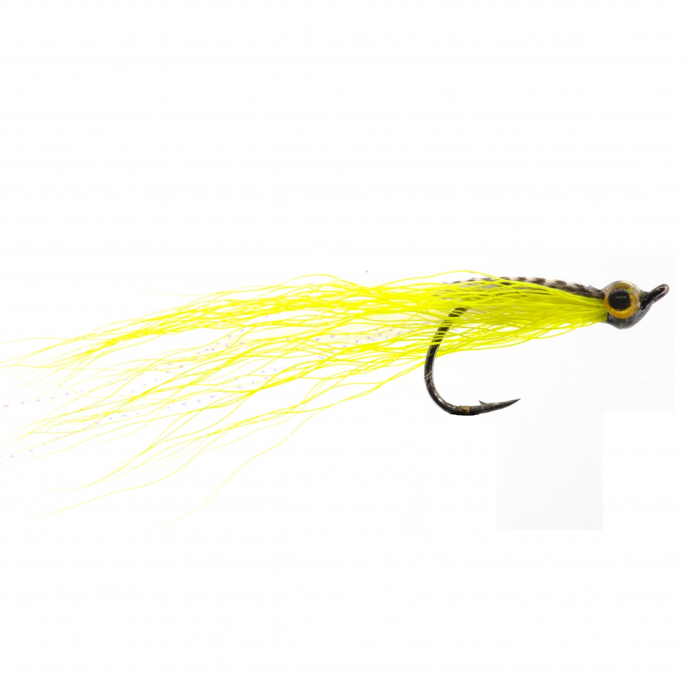 The Essential Fly Perch & Zander Yellow & White Drop Shot Minnow Fishing Fly